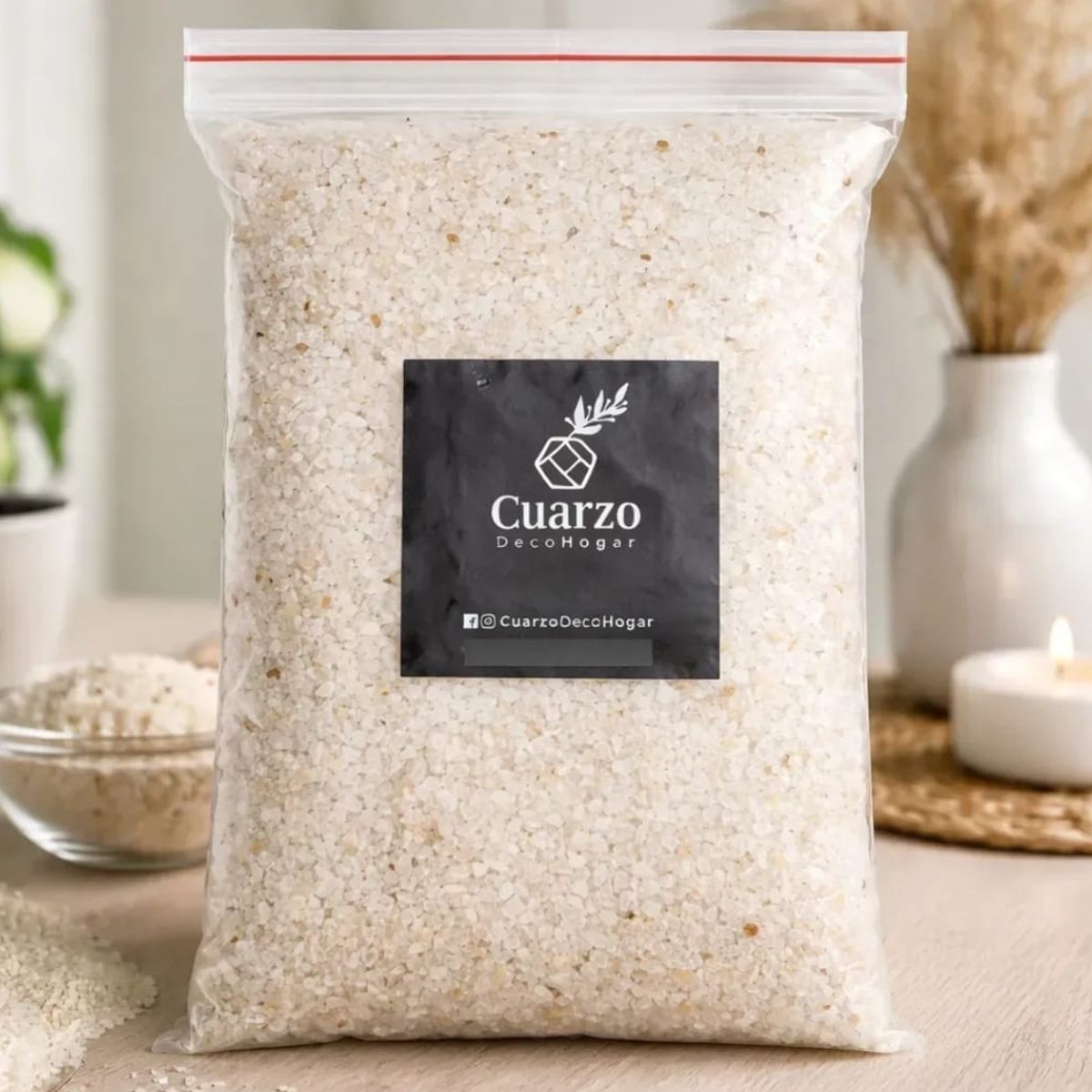 GENERICO - Cuarzo Blanco Natural Tamaño Granulado.  Formato 1kg