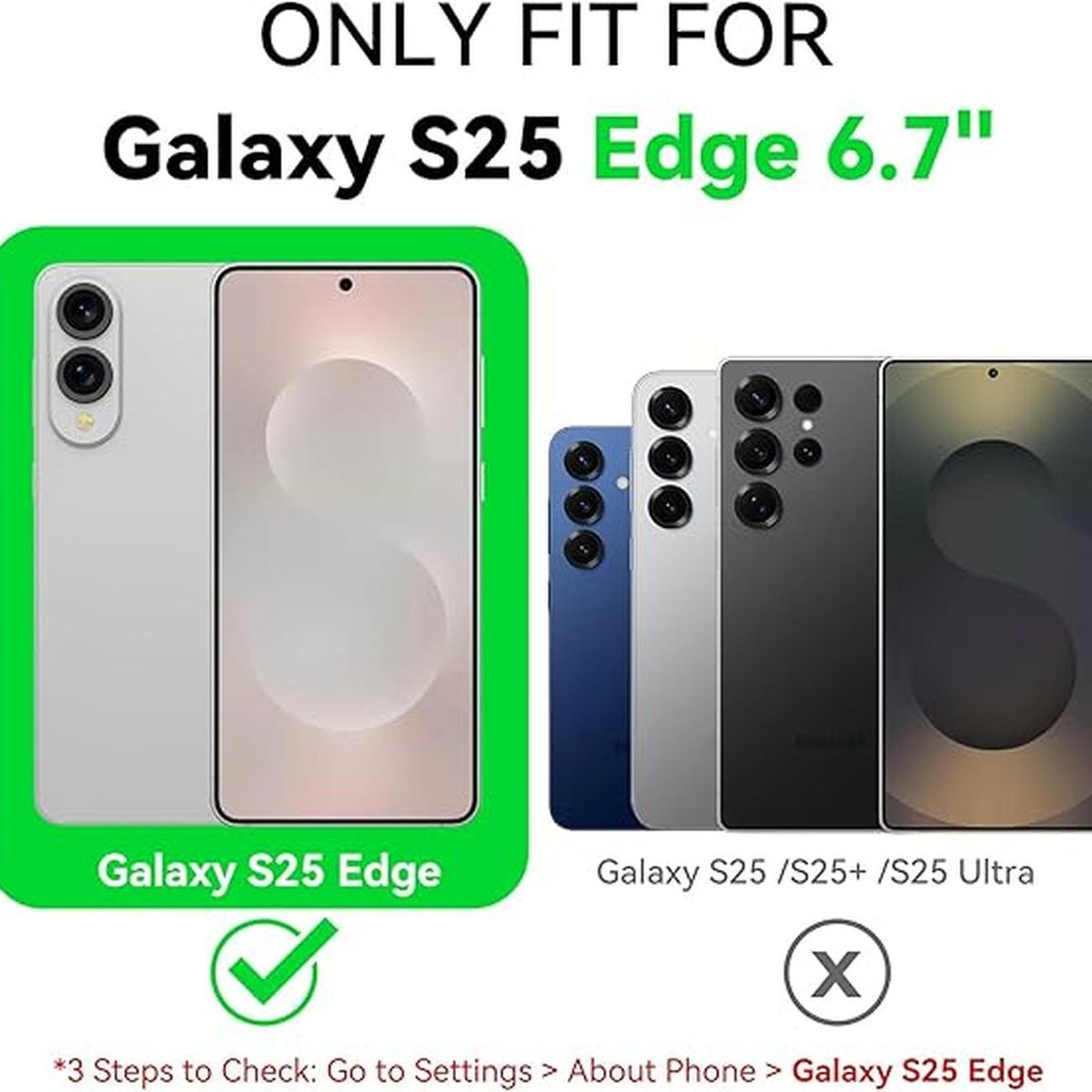 GENERICO - Carcasa Silicona Para Samsung Galaxy S25 Edge - Negro