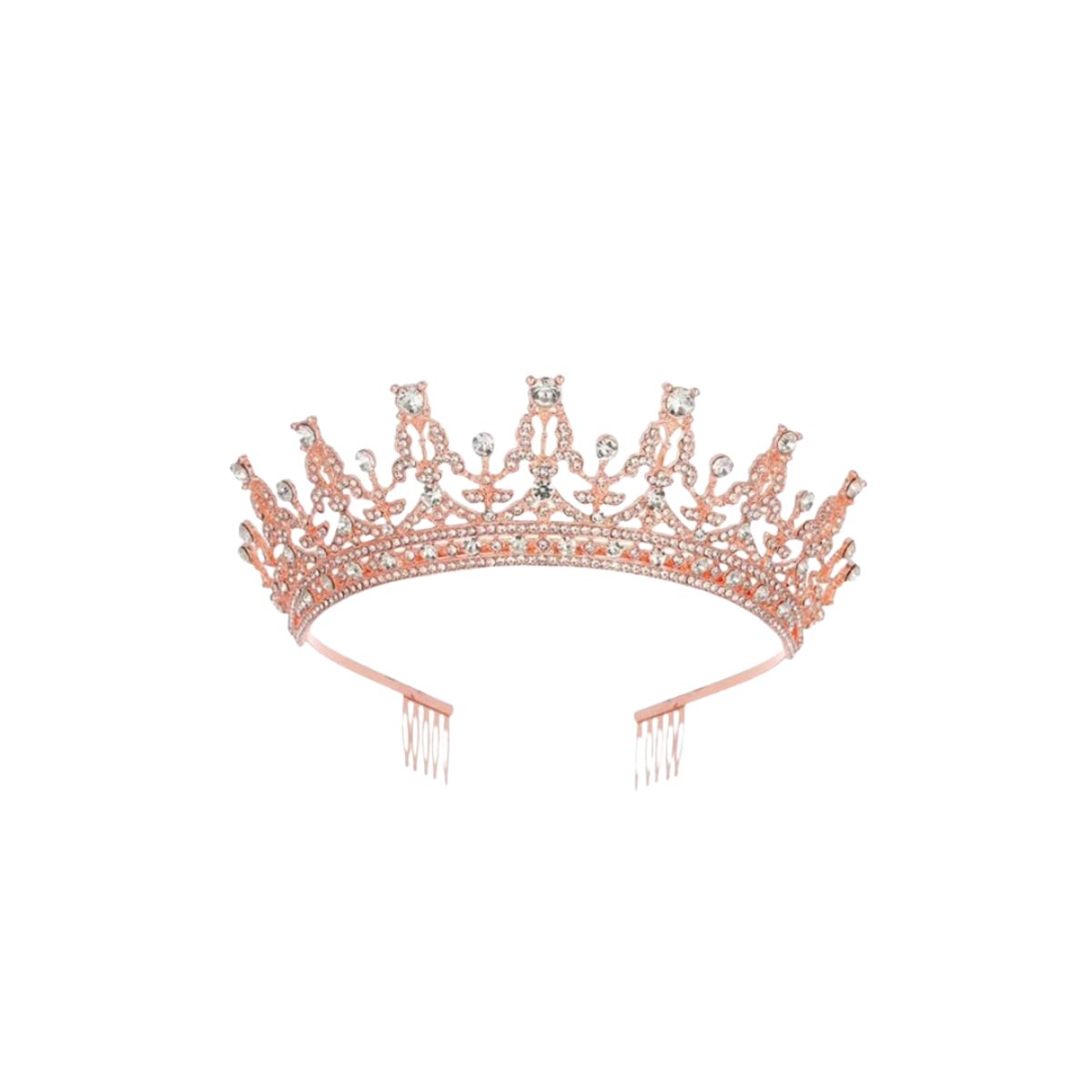 GENERICO - Corona De Reiana Princesa Metalica Accesorio Para Disfraz Oro Rosa