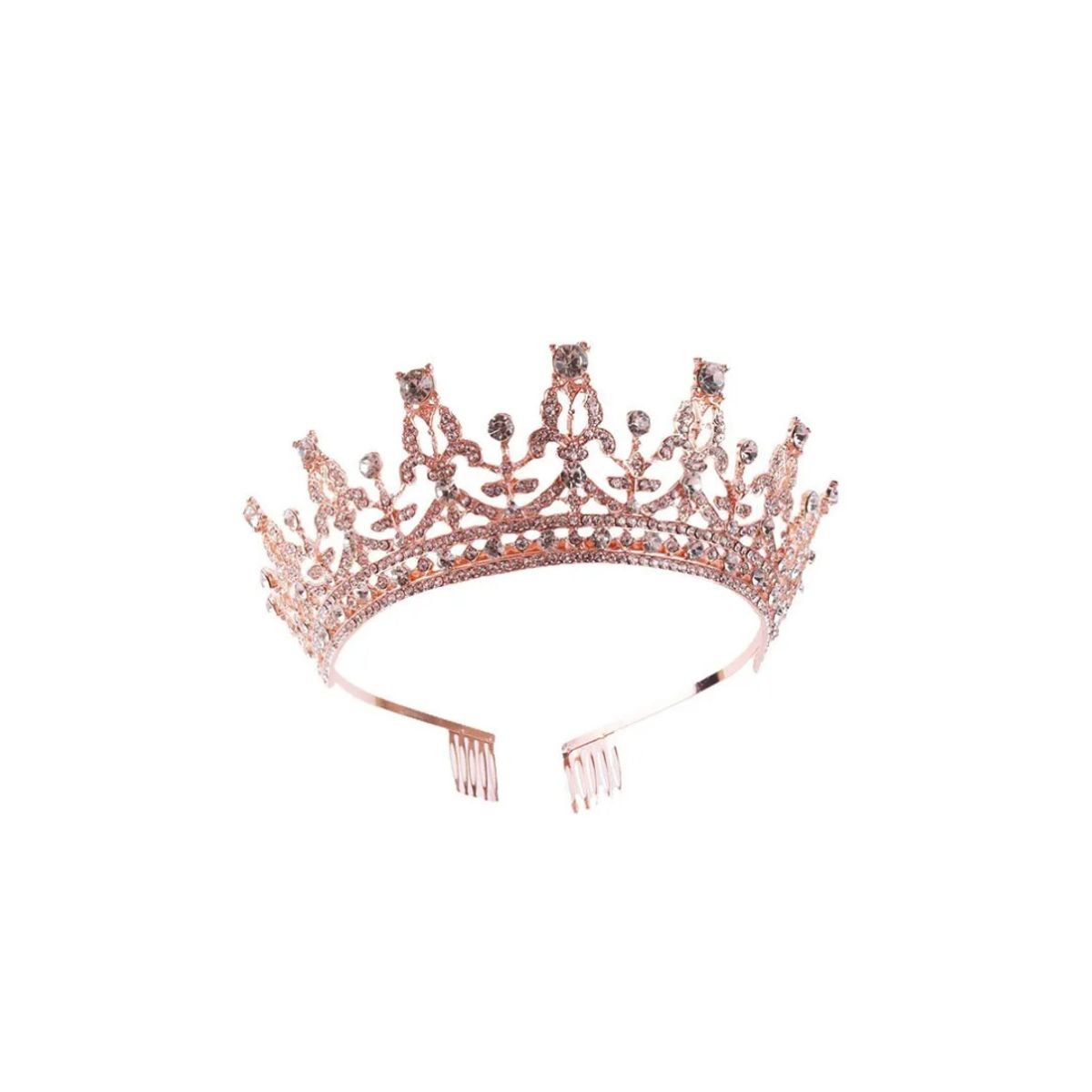 GENERICO - Corona De Reiana Princesa Metalica Accesorio Para Disfraz Oro Rosa