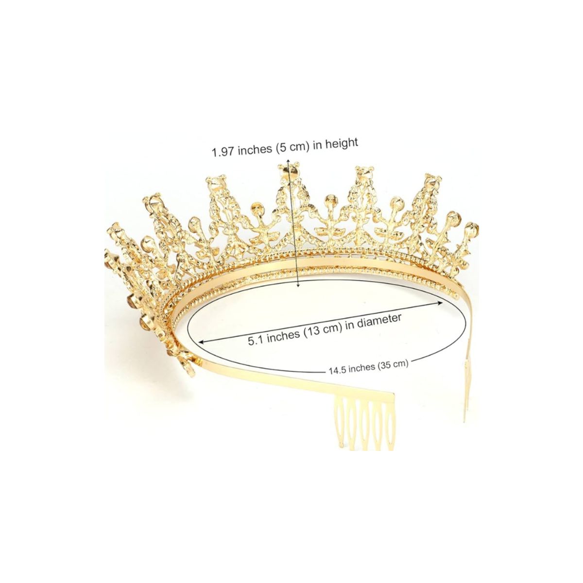 GENERICO - Corona De Reiana Princesa Metalica Accesorio Para Disfraz Dorado