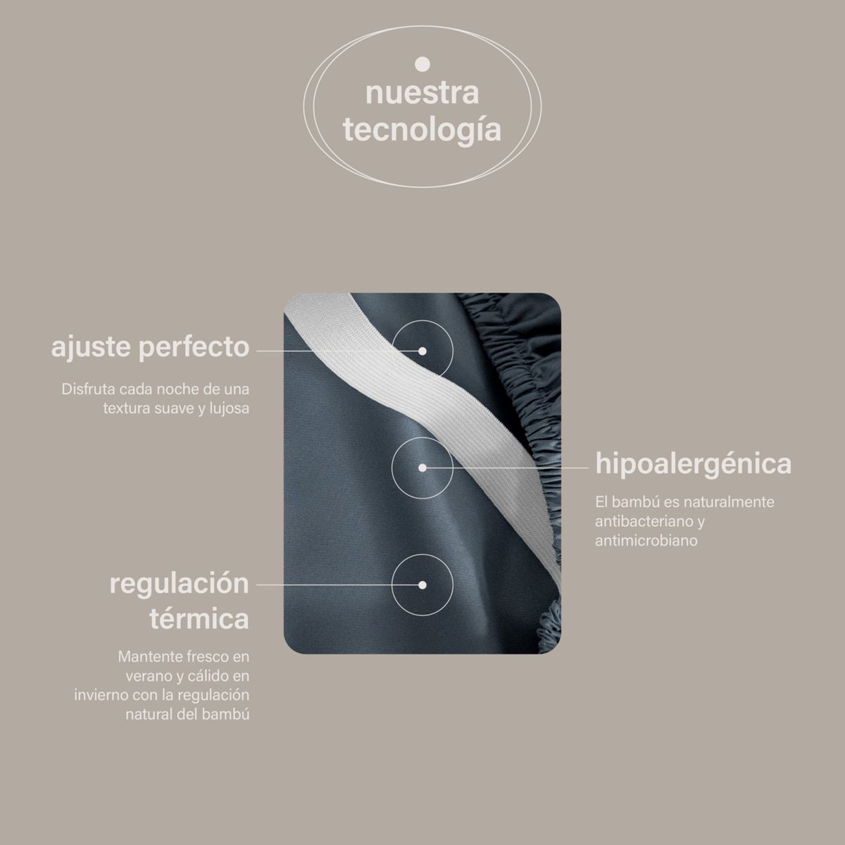 HYPNOS - Sábana Bajera Premium 100% Bambú Orgánico 300 Hilos Ultra Suave