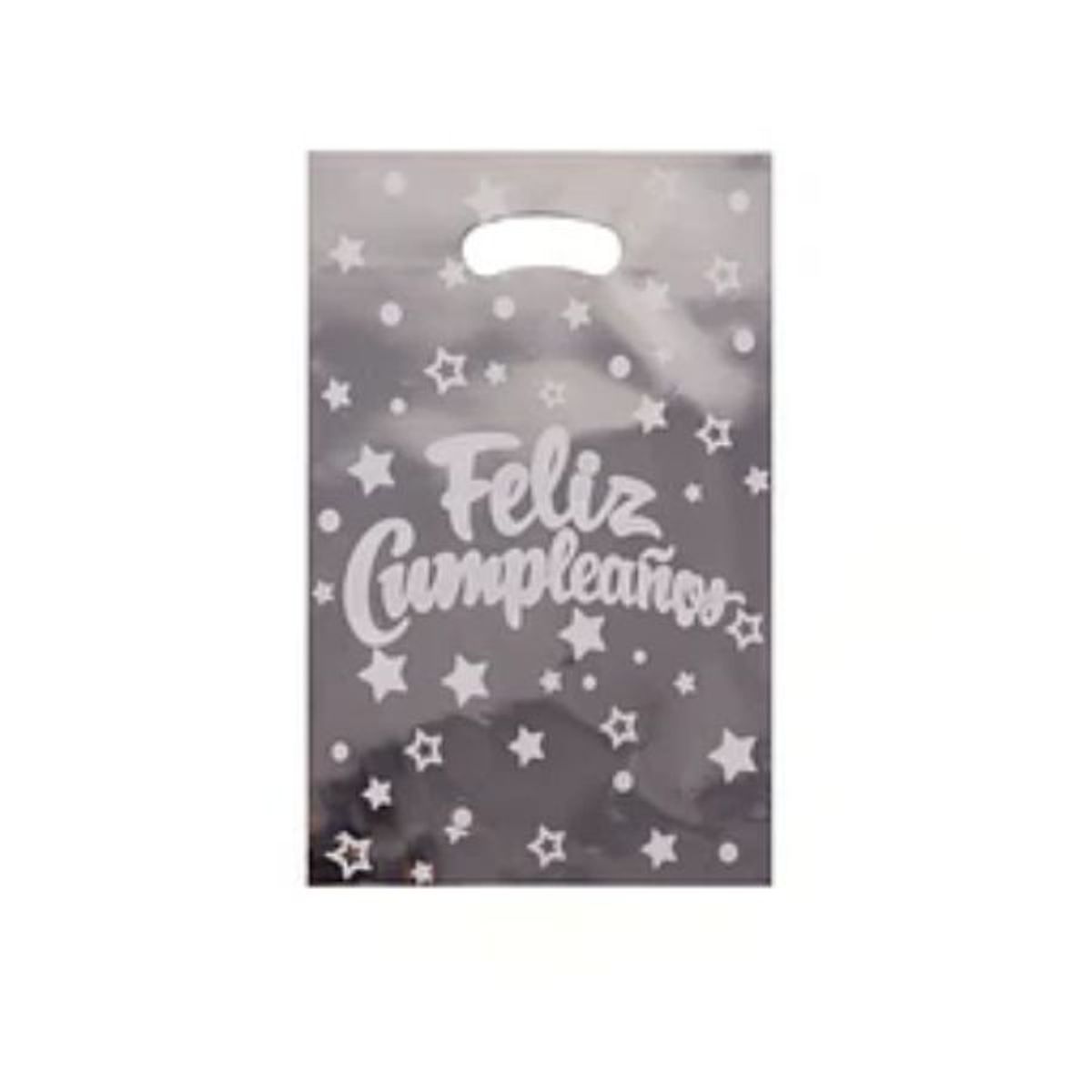 GENERICO - Bolsas Plateadas para dulces feliz cumpleaños 17x25cm 10pcs