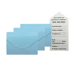 SUI GENERIS - Tarjeta de invitacion celeste 6pcs 11x8cm