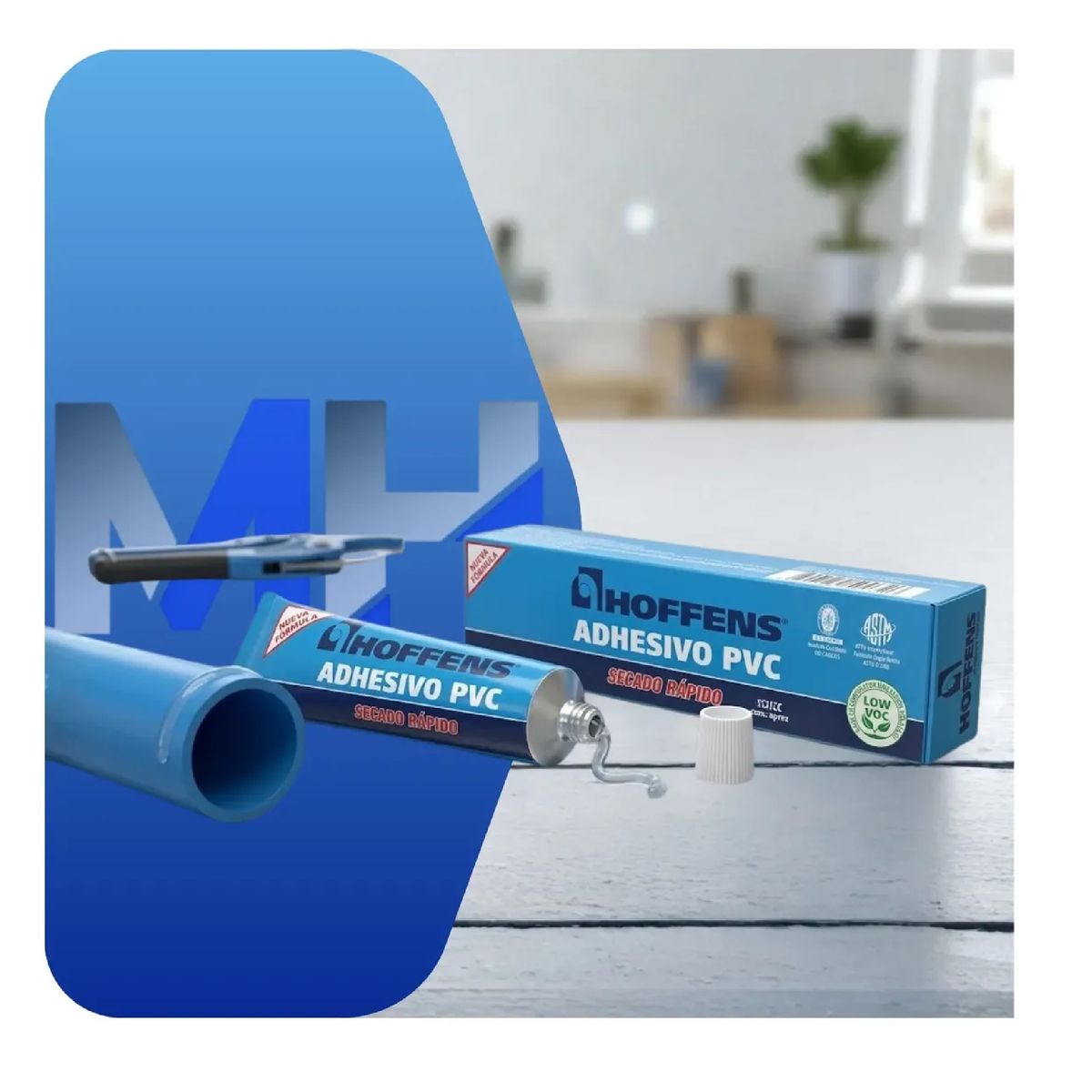 HOFFENS - Adhesivo Pvc Hoffens 3x Pomo 60cc Cu Secado Rapido Hermetic
