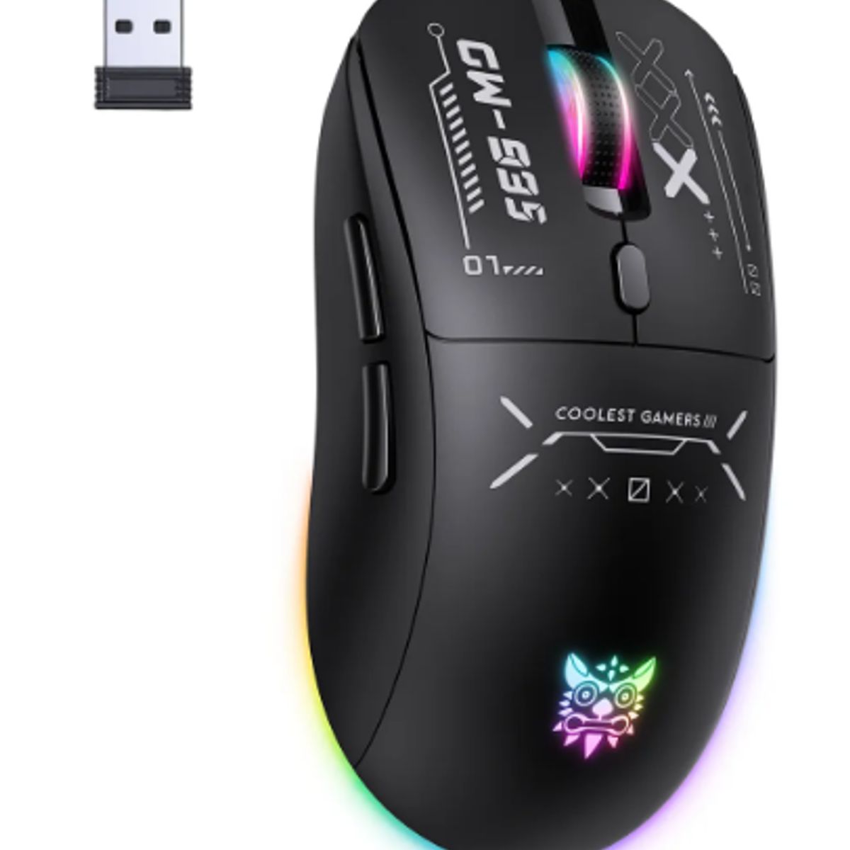 GENERICO - Mouse Gamer Inalámbrico Cw-935 Rgb Recargable Negro