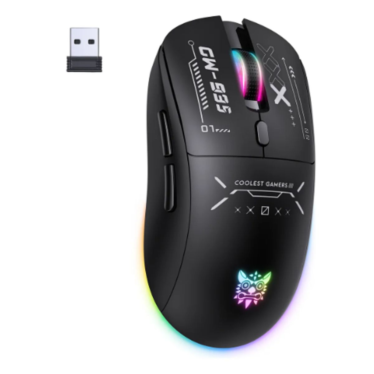 GENERICO - Mouse Gamer Inalámbrico Cw-935 Rgb Recargable Negro