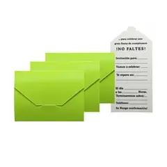 GENERICO - Tarjeta de invitacion verde 6pcs 11x8cm