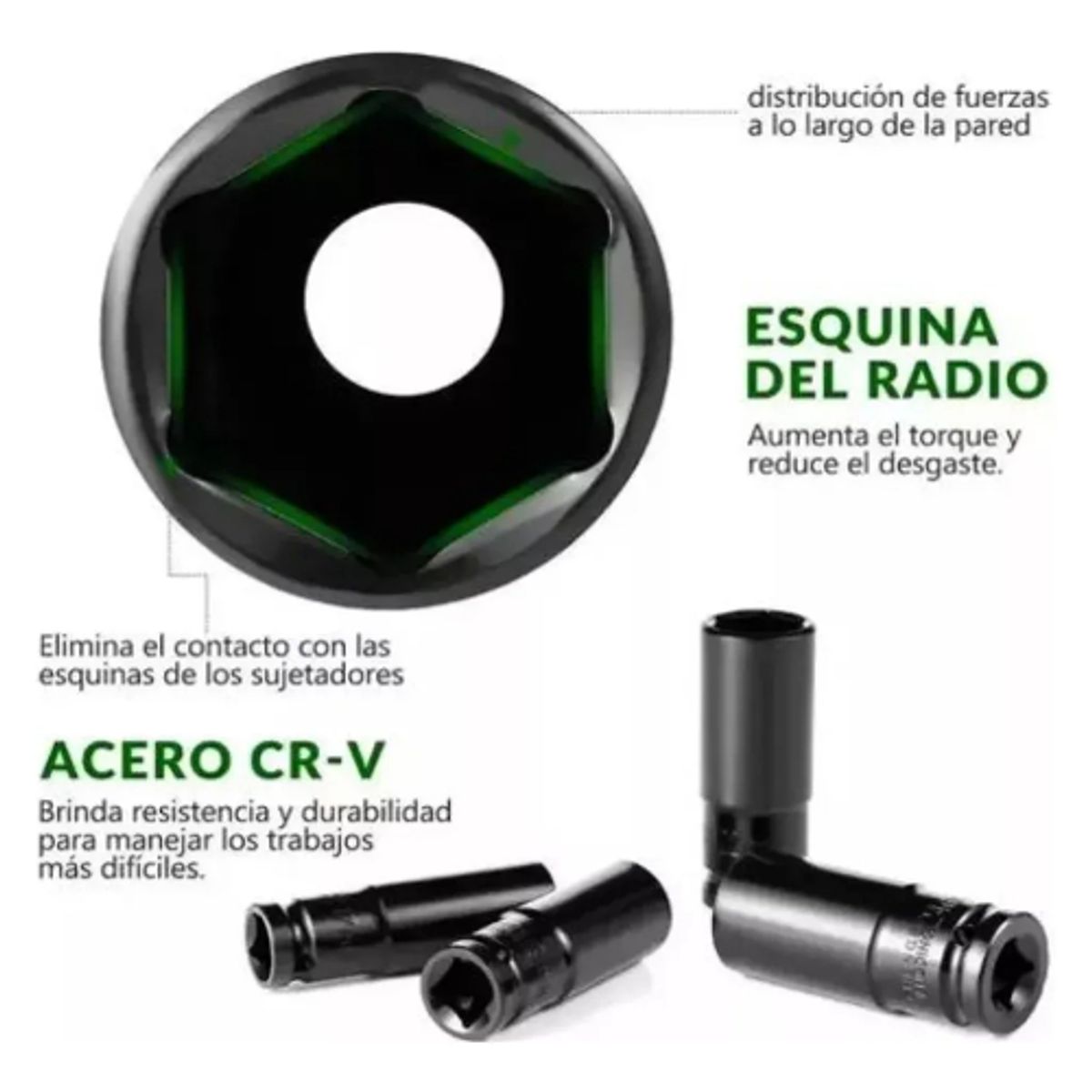 GENERICO - Juego Herramientas Llave De Vaso Kit Mecanicas Dados 10 Pzs