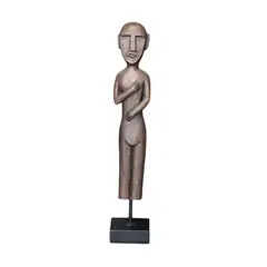 BROOKMAN - ADORNO FIGURA HOMBRE POLIRESINA PEDESTAL FIERRO NEGRO 10 x 10 x 55 CM