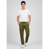 Pantalon Hombre Ajustable Elasticado Con Puño Bolsillos Cargo A501