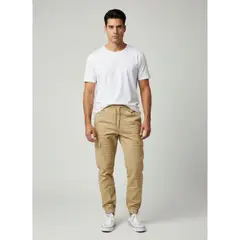 LIKE SHOP - Pantalon Hombre Ajustable Elasticado Con Puño Bolsillos Cargo A501