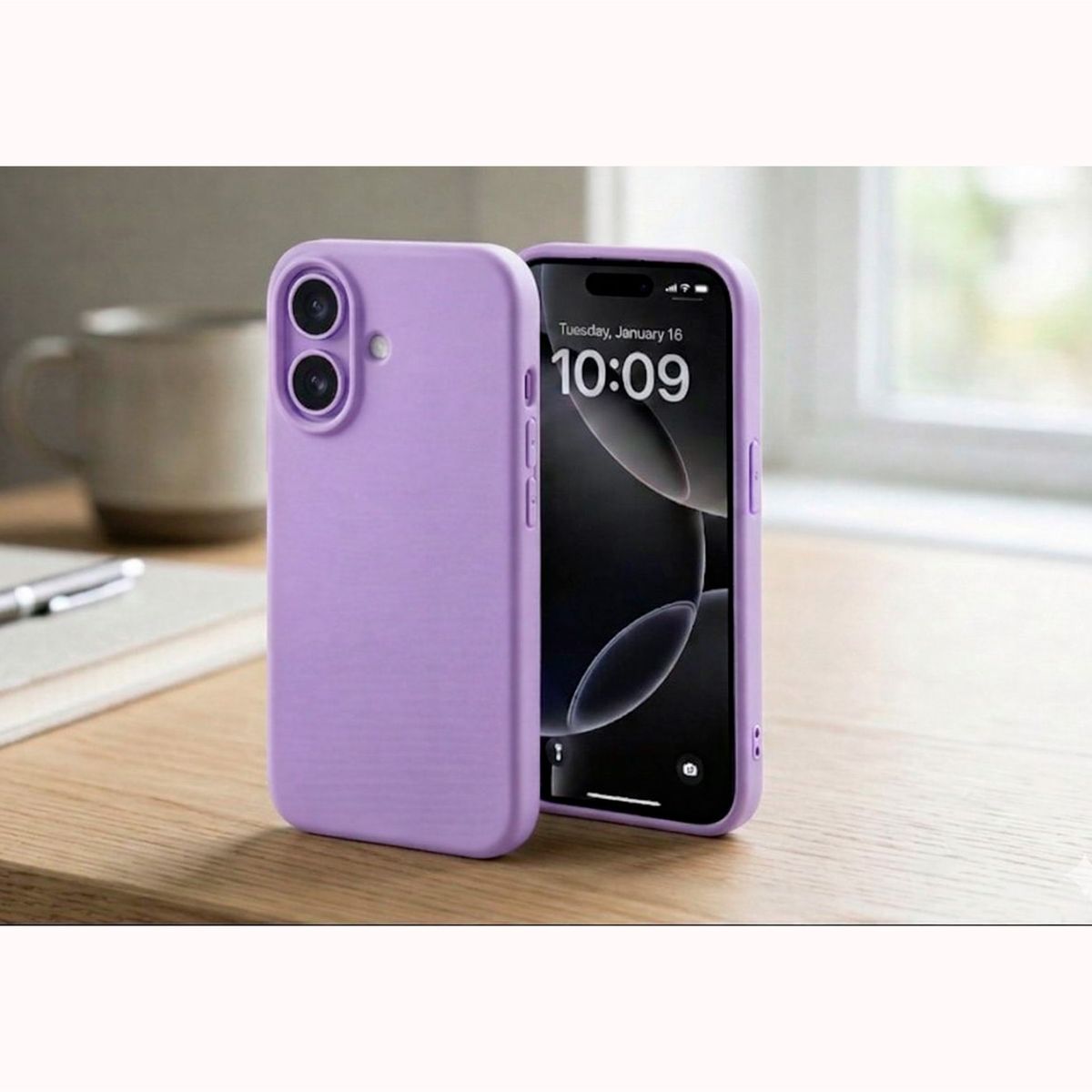 GENERICO - Carcasa protectora silicone Iphone 17 lila