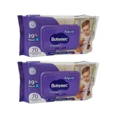 BABYSEC - Pack 2 Toallitas Húmedas Hipoalergénicas Aloe Vera 70 Unidades c/u ,140 Toallitas.