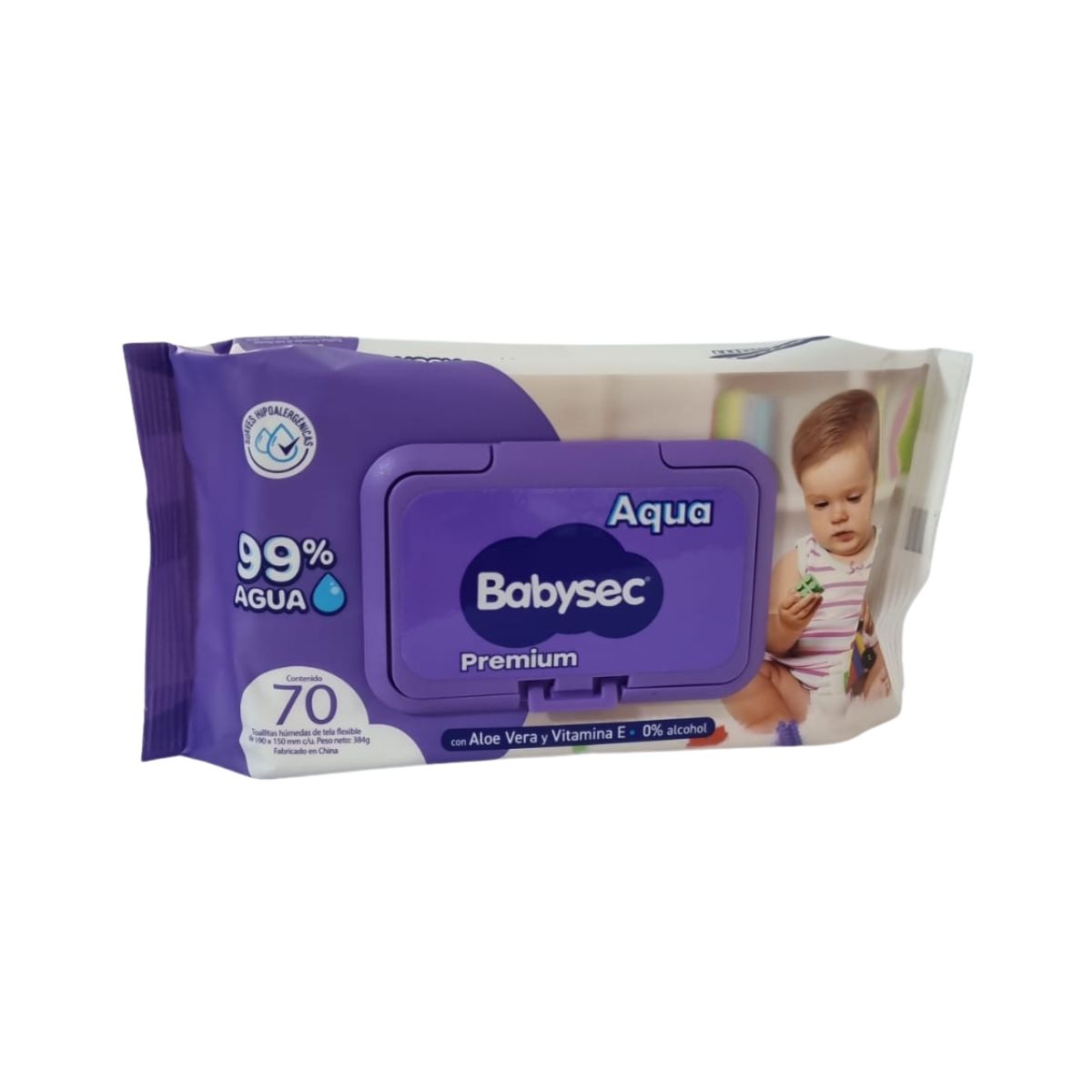 BABYSEC - Pack 2 Toallitas Húmedas Babysec Hipoalergénicas Aloe Vera 70 Unidades c/u ,140 Toallitas.