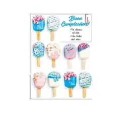 GENERICO - Tarjeta De Felicitación helados 11x17cm