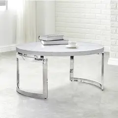 MSA MUEBLES SANTA ANA - Mesa Centro Circular Mármol White