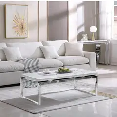 MSA MUEBLES SANTA ANA - Mesa Centro Rectangular Mármol White