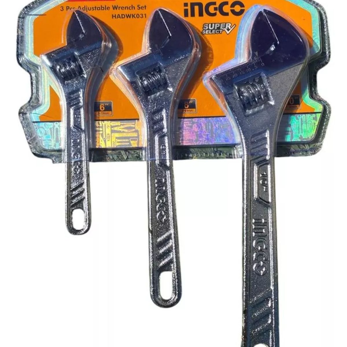 INGCO - Kit Set X 3 Llaves Ajustable Tipo Francesa Ingco HADWK031 Plateado