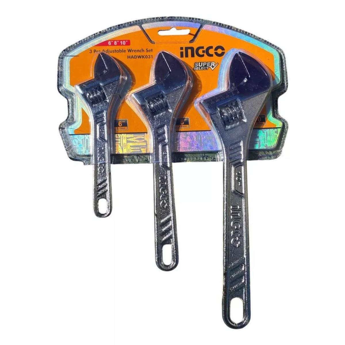 INGCO - Kit Set X 3 Llaves Ajustable Tipo Francesa Ingco HADWK031 Plateado