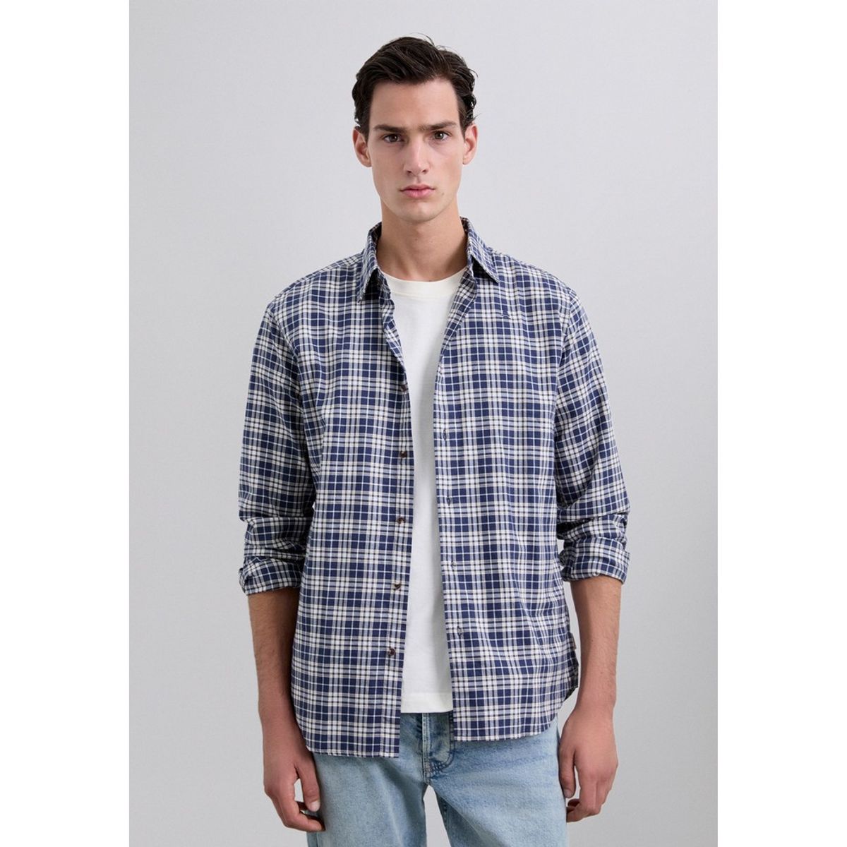 SCALPERS - Camisa Estampada Cuadros Tartán