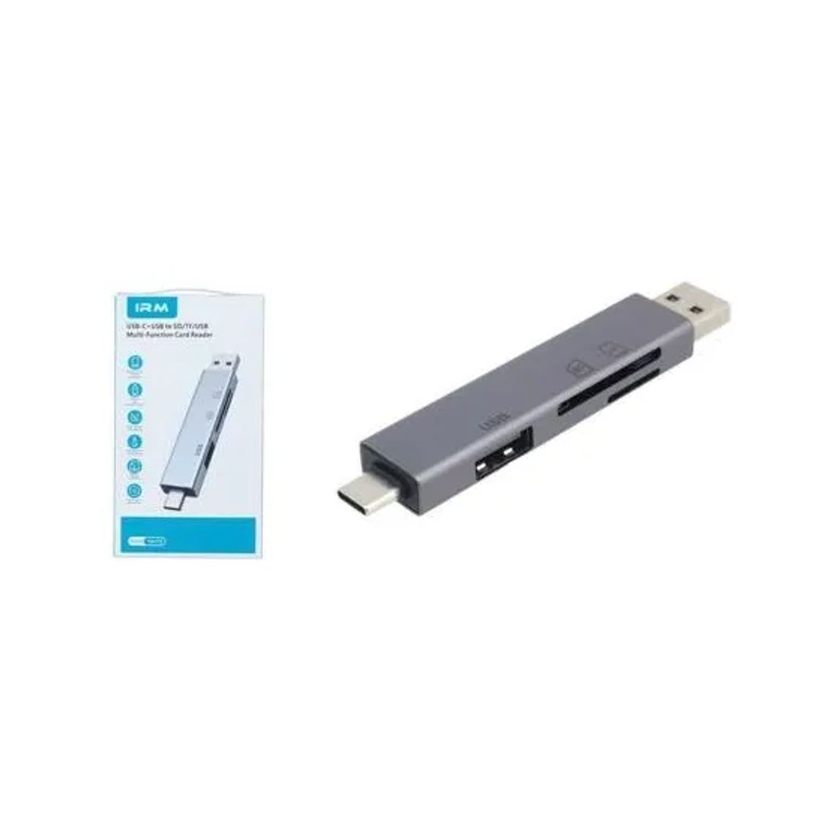 GENERICO - Adaptador Lector De Tarjeta Usb Macho-hembra Tipo C Tf  Sd Gris Oscuro