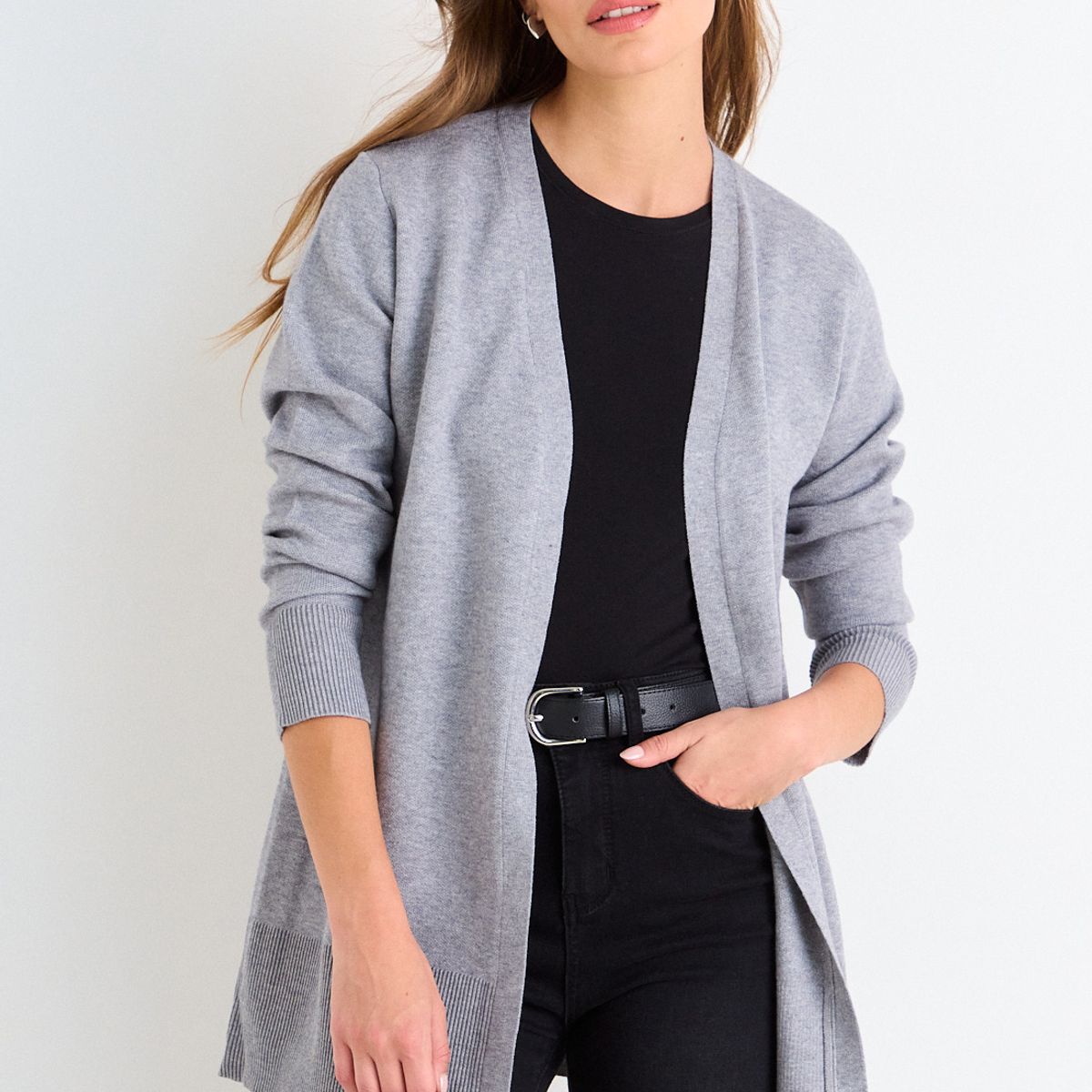 ASH - Cardigan Largo Mujer Gris Ash