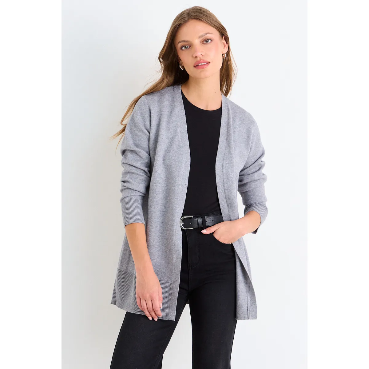 ASH - Cardigan Largo Mujer Gris Ash