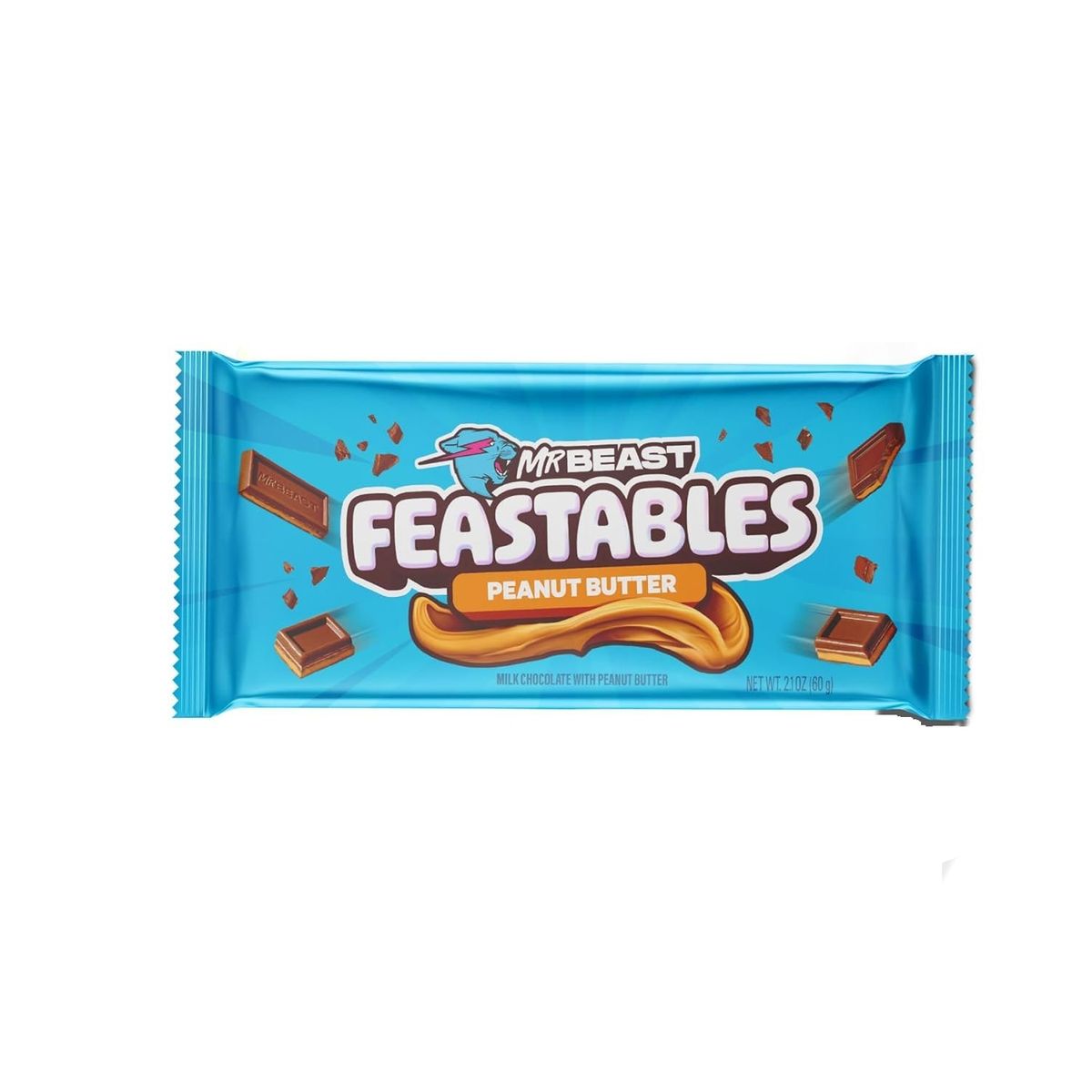 FEASTABLES - Barrita Chocolate Mr. Beast Mantequilla Maní Feastables 60 g Kiosclub
