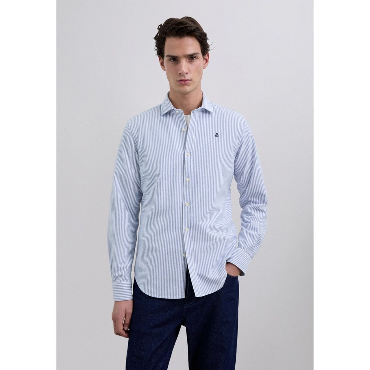 SCALPERS - Camisa Oxford Rayas Calavera