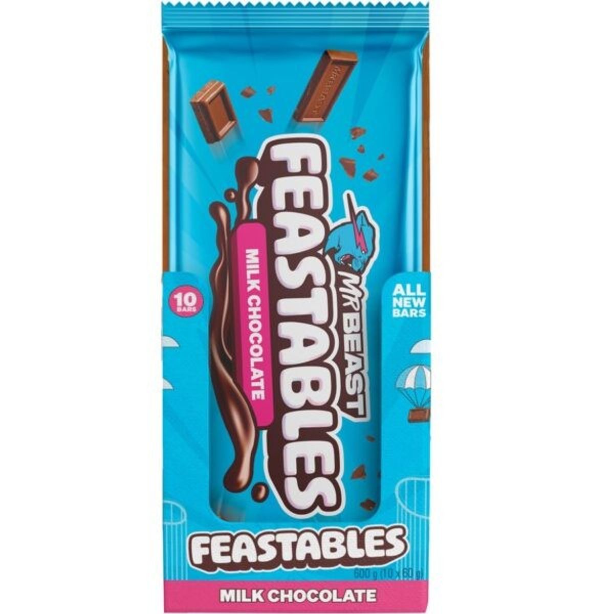 FEASTABLES - Barrita Chocolate Mr. Beast Leche Feastables 10 un x 60 g