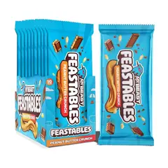 FEASTABLES - Barrita Chocolate Mr. Beast Crunch Mantequilla Maní 10 x 60 g