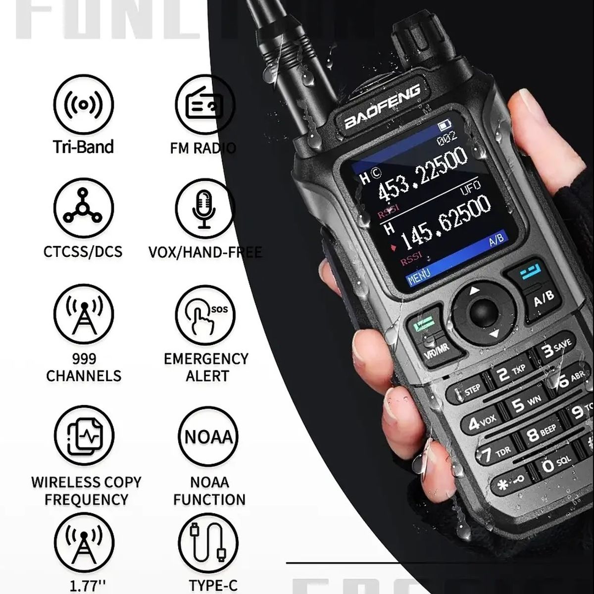 BAOFENG - Radio Baofeng Uv 21 Pro Walkie Talkie Handy 5wts Dual  Bandas de Frecuencia  VHF UHF Tipo C