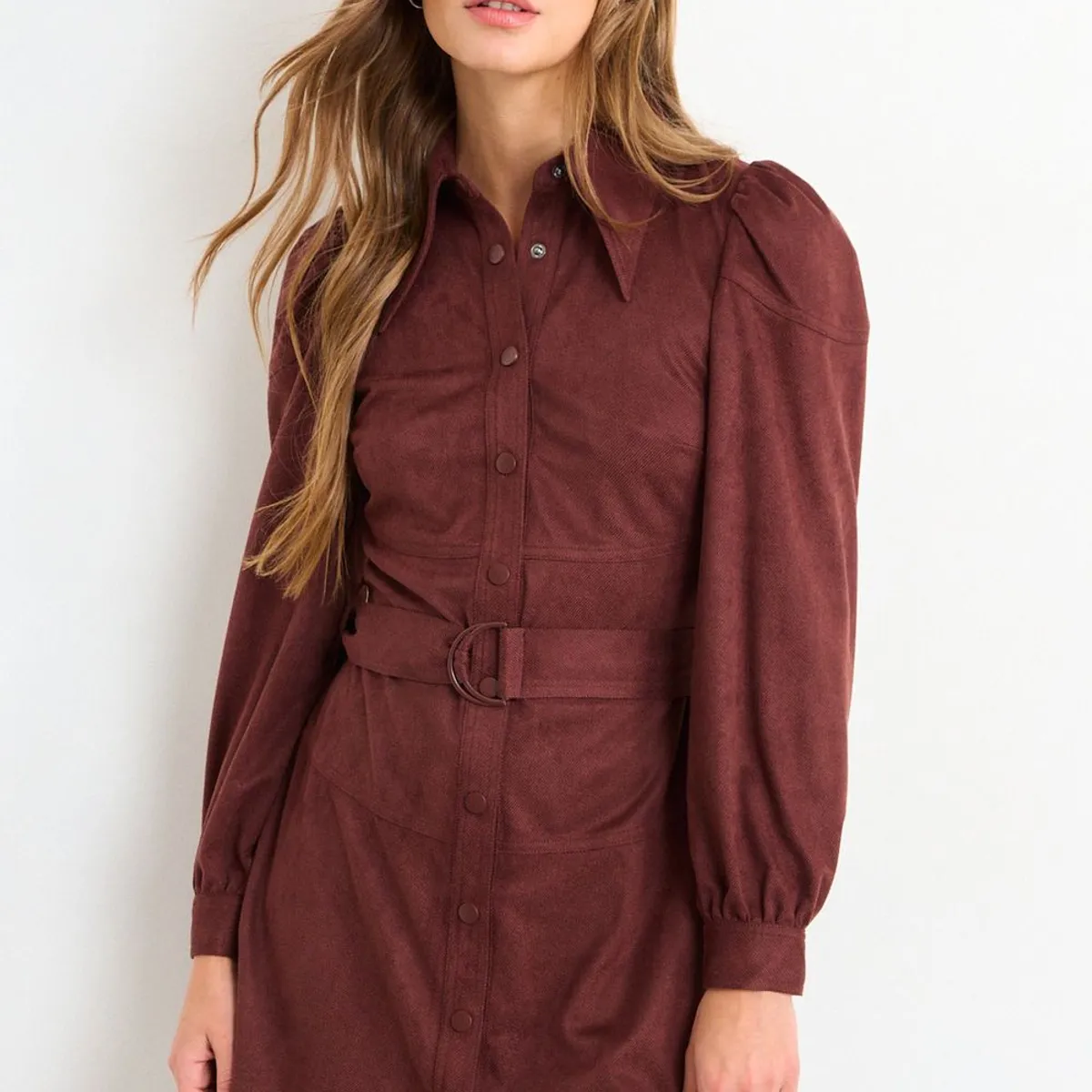 IO - Vestido Liso Mujer Café Io