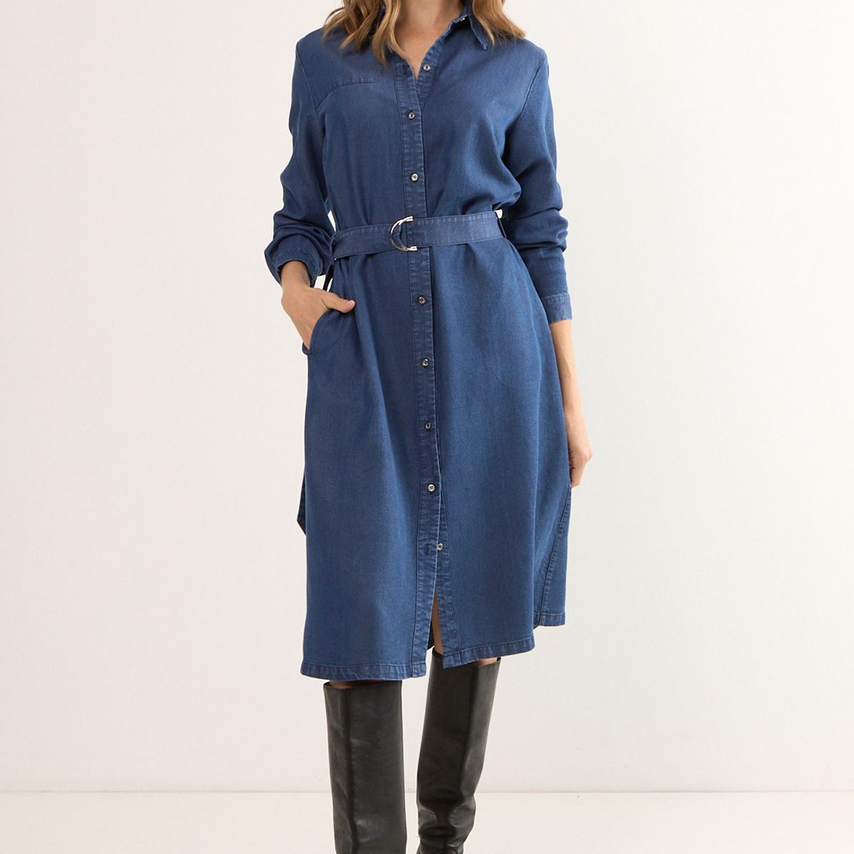 MA GRIFFE - Vestido Liso Mujer Azul Magriffe