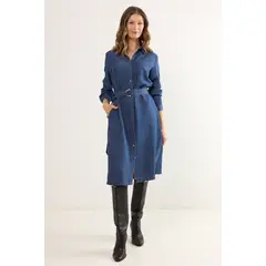 MA GRIFFE - Vestido Liso Mujer Azul Magriffe
