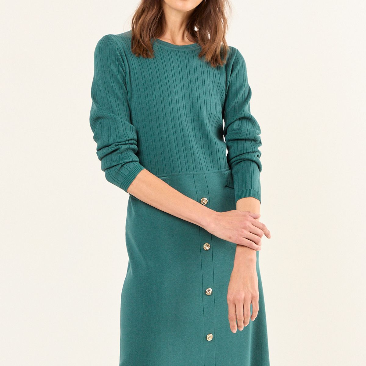 MA GRIFFE - Vestido Tejido Mujer Verde Oliva Magriffe