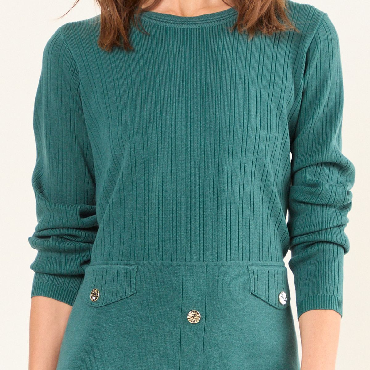 MA GRIFFE - Vestido Tejido Mujer Verde Oliva Magriffe