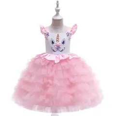 ALMA & DECO - Vestido Niña Princesa Sueño de Unicornio Rosa