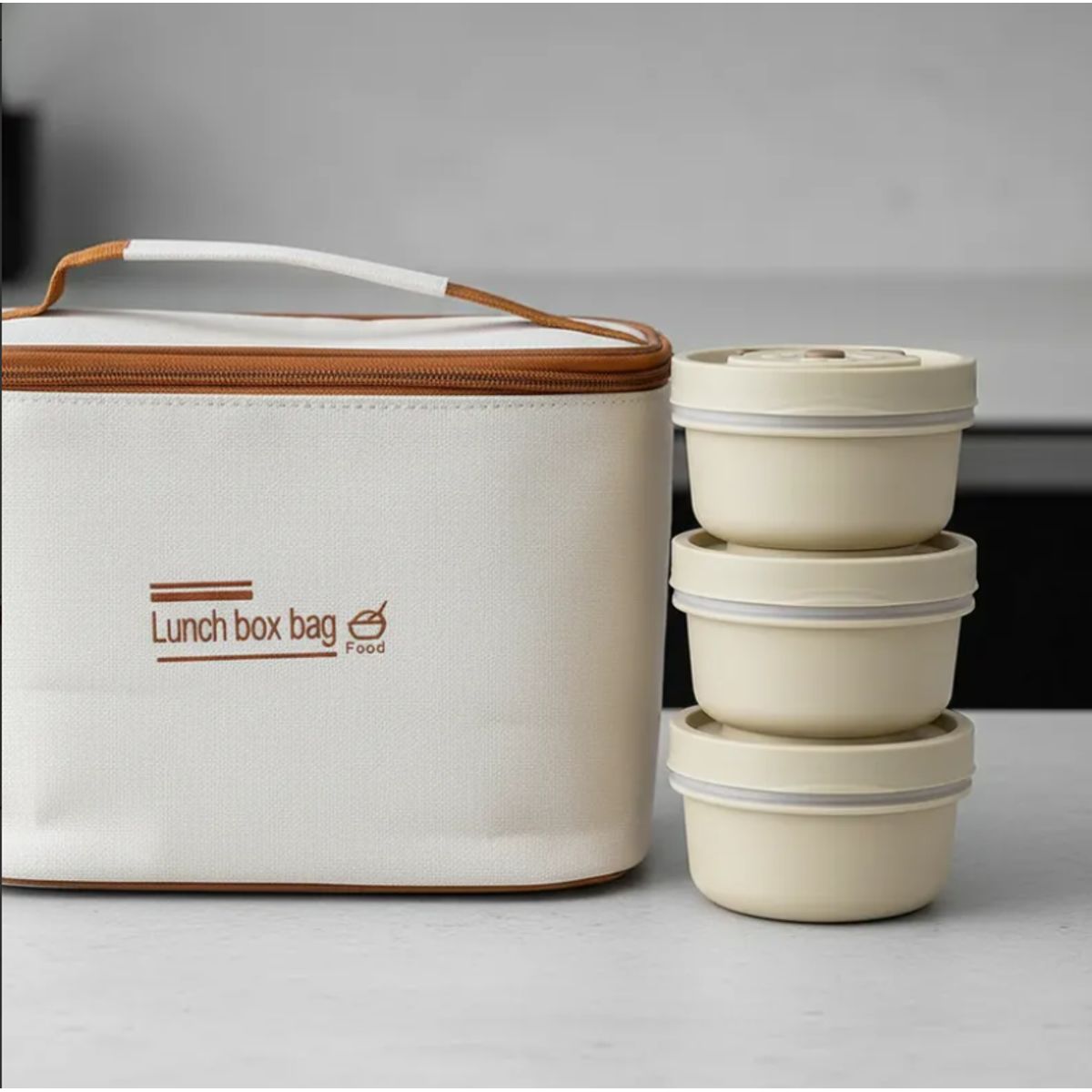 GENERICO - Set Lonchera Bolso Térmico Con 4 Potes Para Colación
