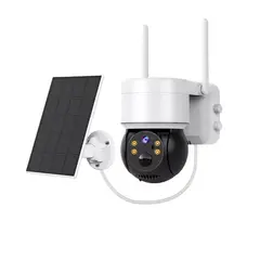 GENERICO - Cámara Qp Solar Para Exteriores Ip 1080 Inalámbrica 360 Color Blanco