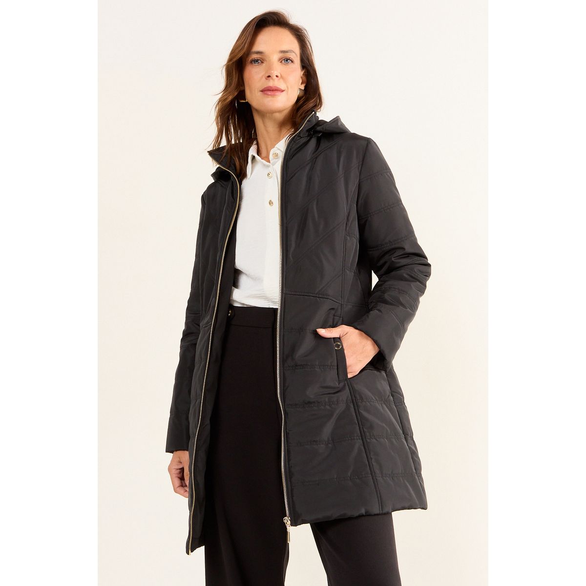 MA GRIFFE - Parka Corta Mujer Negro Magriffe