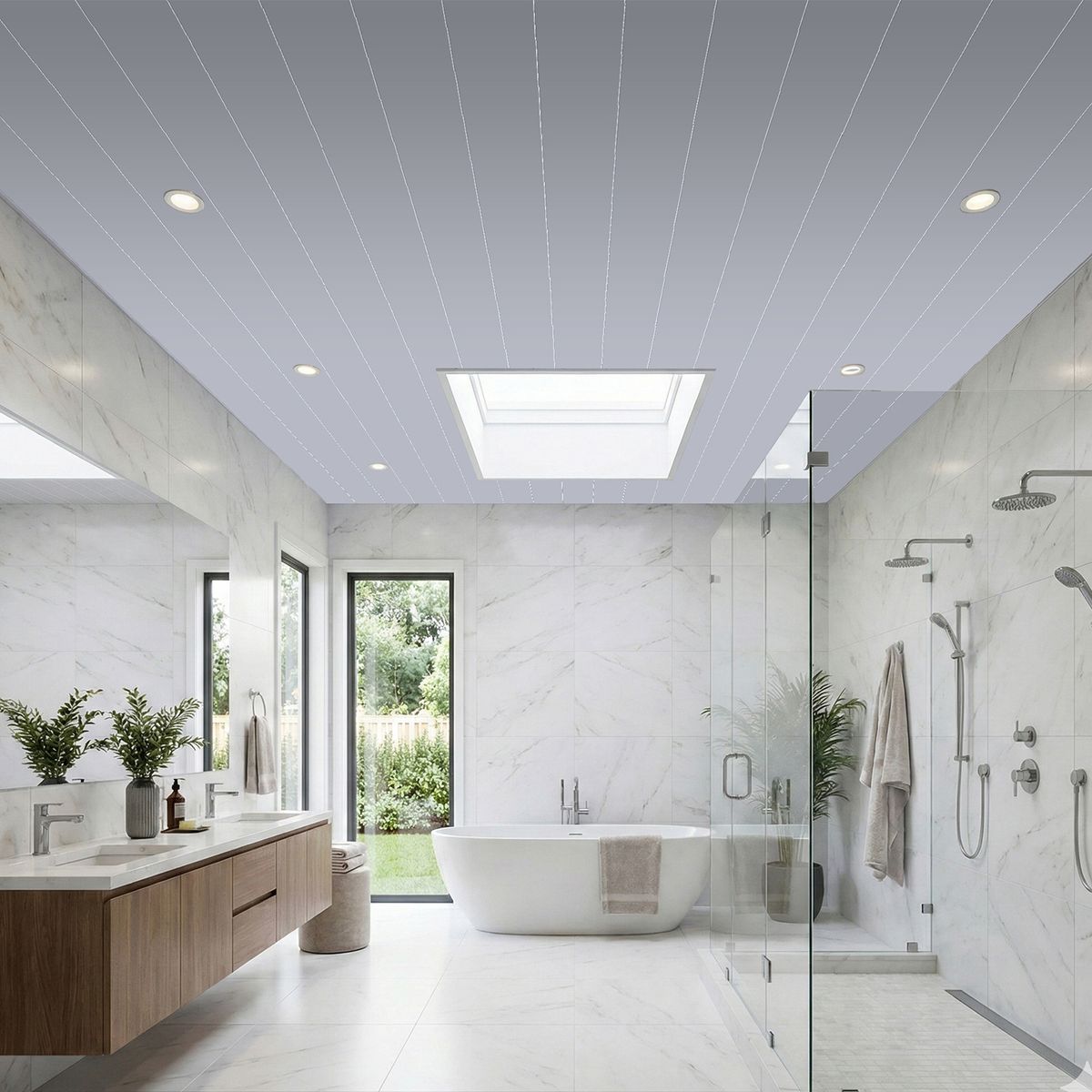 NOTWOOD - Revestimiento de cielo Pvc - Blanco -  300x25 cms / Rinde 9m²