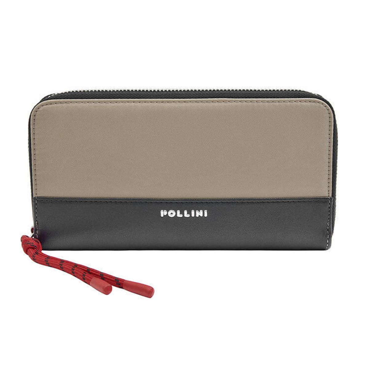 POLLINI - Billetera Mujer estructurada XL Marrón claro Pollini