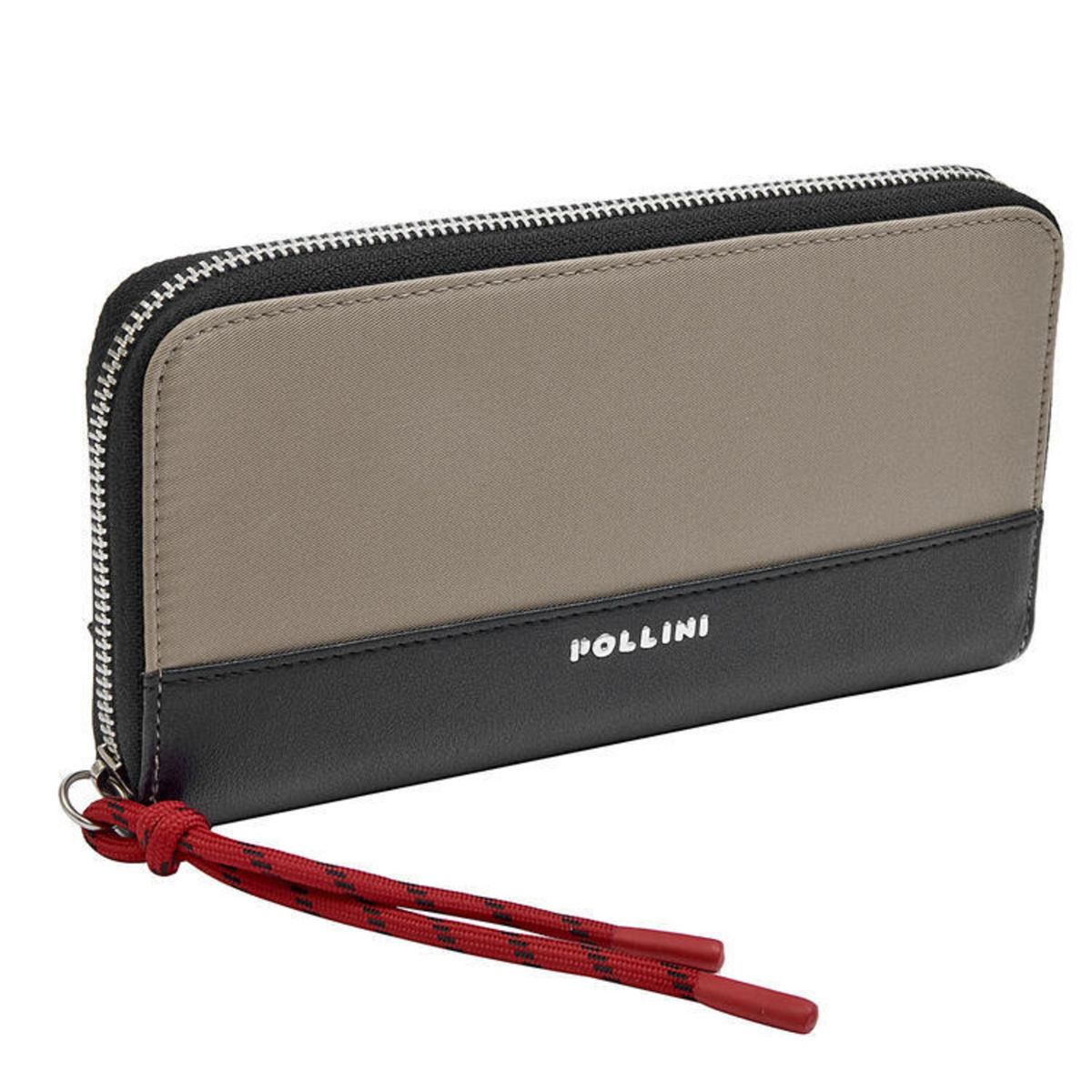 POLLINI - Billetera Mujer estructurada XL Marrón claro Pollini