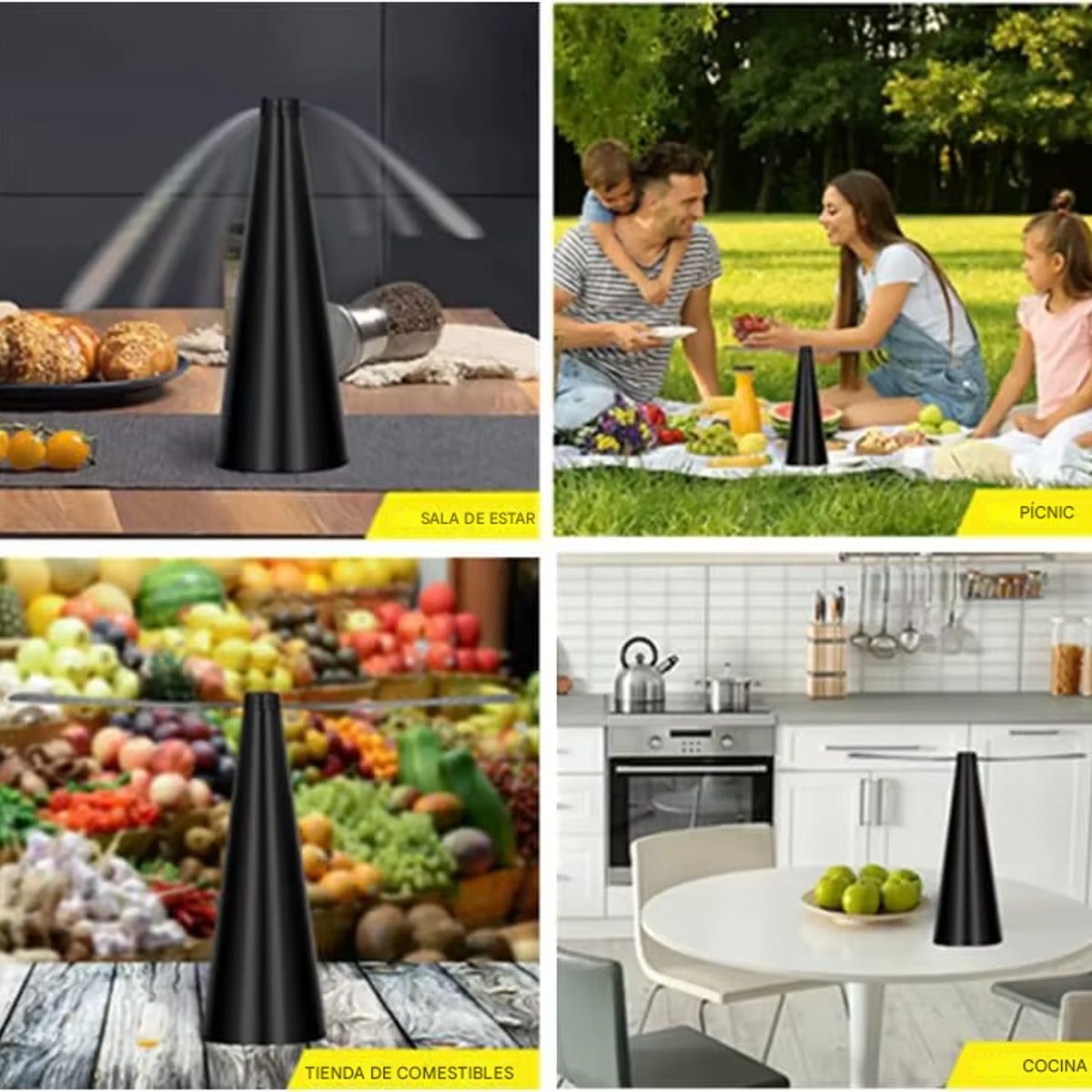 MOVI - Pack de 2 Mini Ventiladores Espanta Moscas para Mesa  Protector de Alimentos