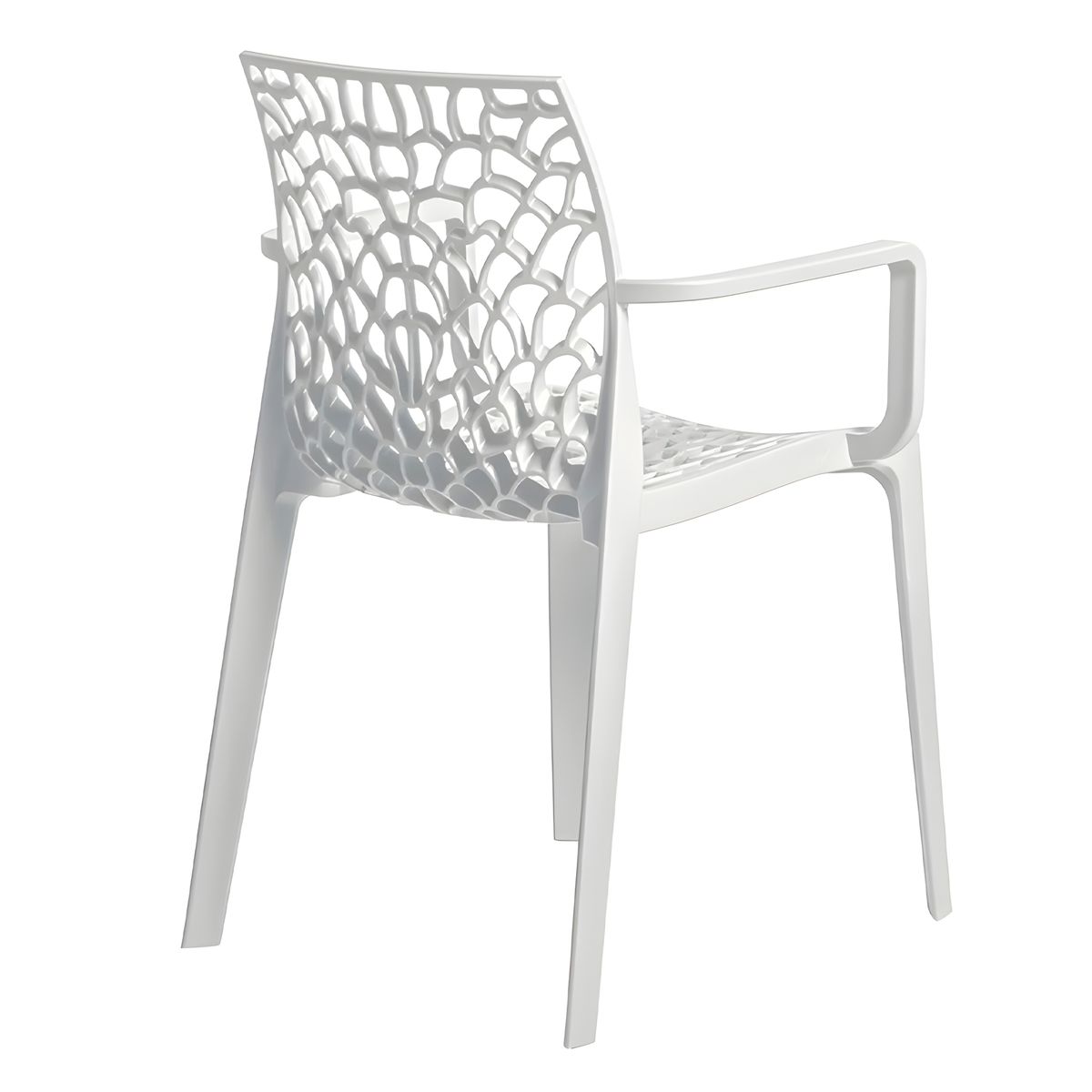 GENERICO - Silla Plastica Terraza Comedor Moderna Apoya Brazos 2 Pcs