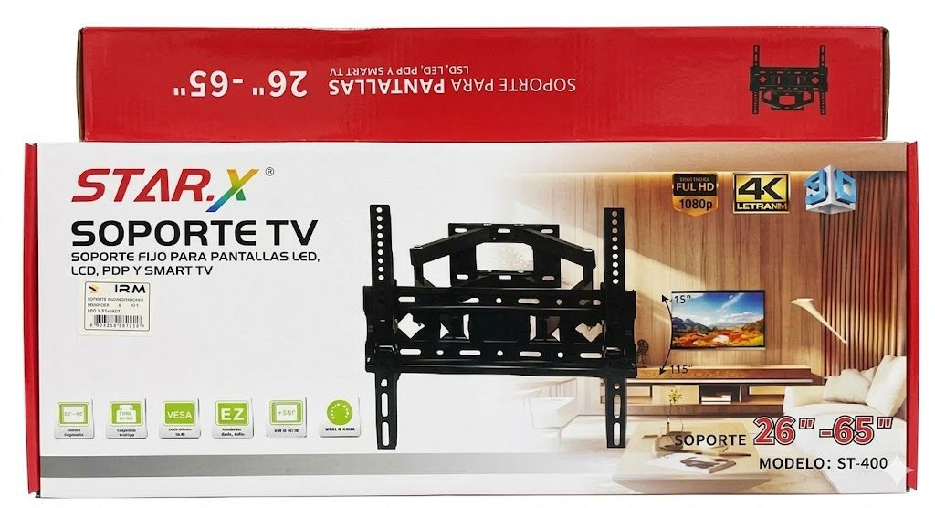GENERICO Soporte Para Tv De 26 A 65 Pulgadas/ Soporta Hasta 40kl Negro