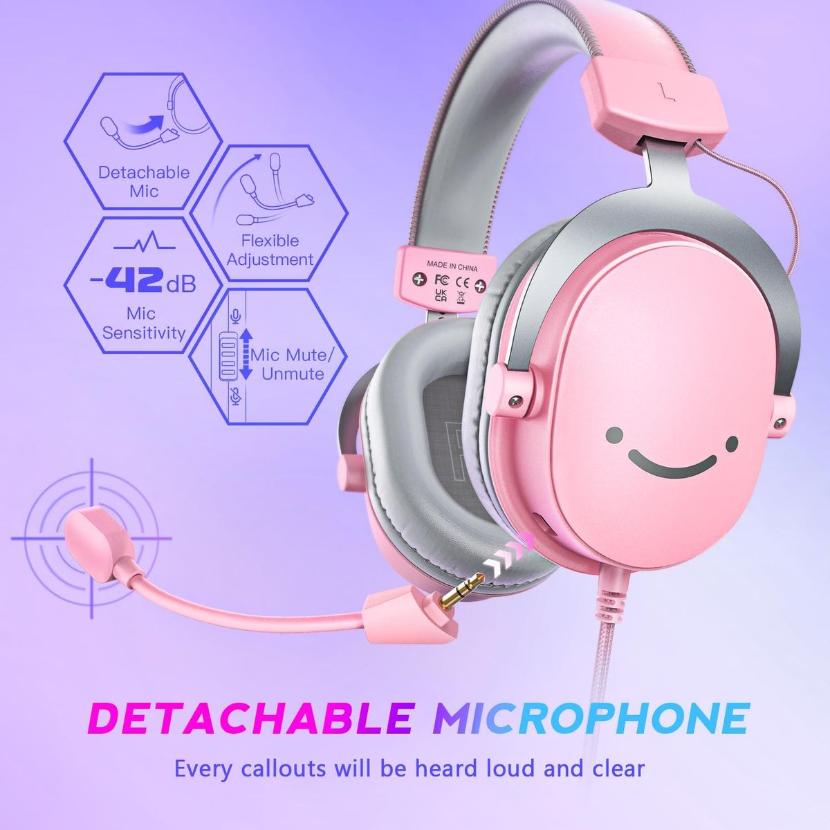 FIFINE - Audífonos Gamer Fifine H9 Sonido 7.1 Surround Micrófono Desmontable USB 3.5mm PS5 PS4 Xbox Switch