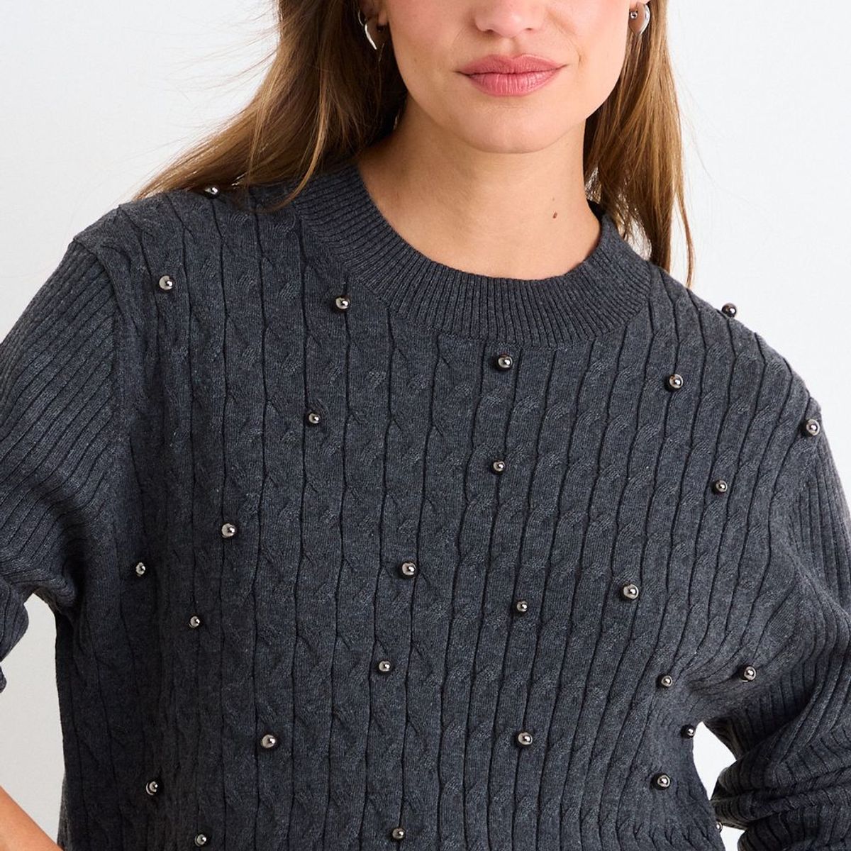 ASH - Sweater Liso Mujer Gris Ash